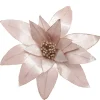 Pink Lily Flower Stem with Glitter Trim Christmas Flowers|