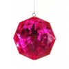 Pink Octagonal Cut Gem Christmas Hanging Decoration Christmas Tree Decorations|