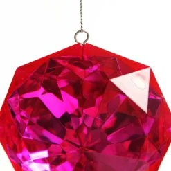 Pink Octagonal Cut Gem Christmas Hanging Decoration Christmas Tree Decorations|