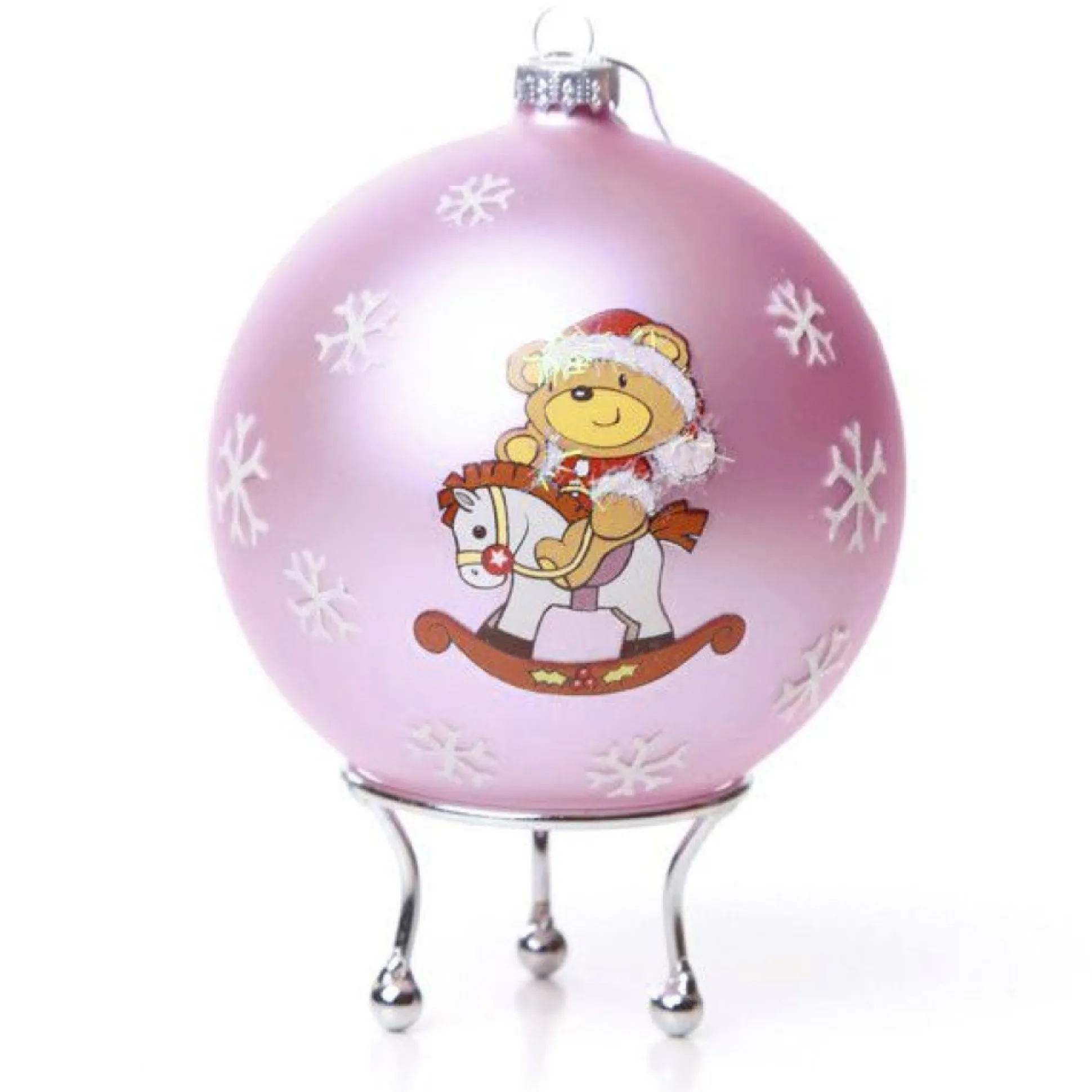 Pink Rocking Horse Christmas Bauble Personalised Baubles|