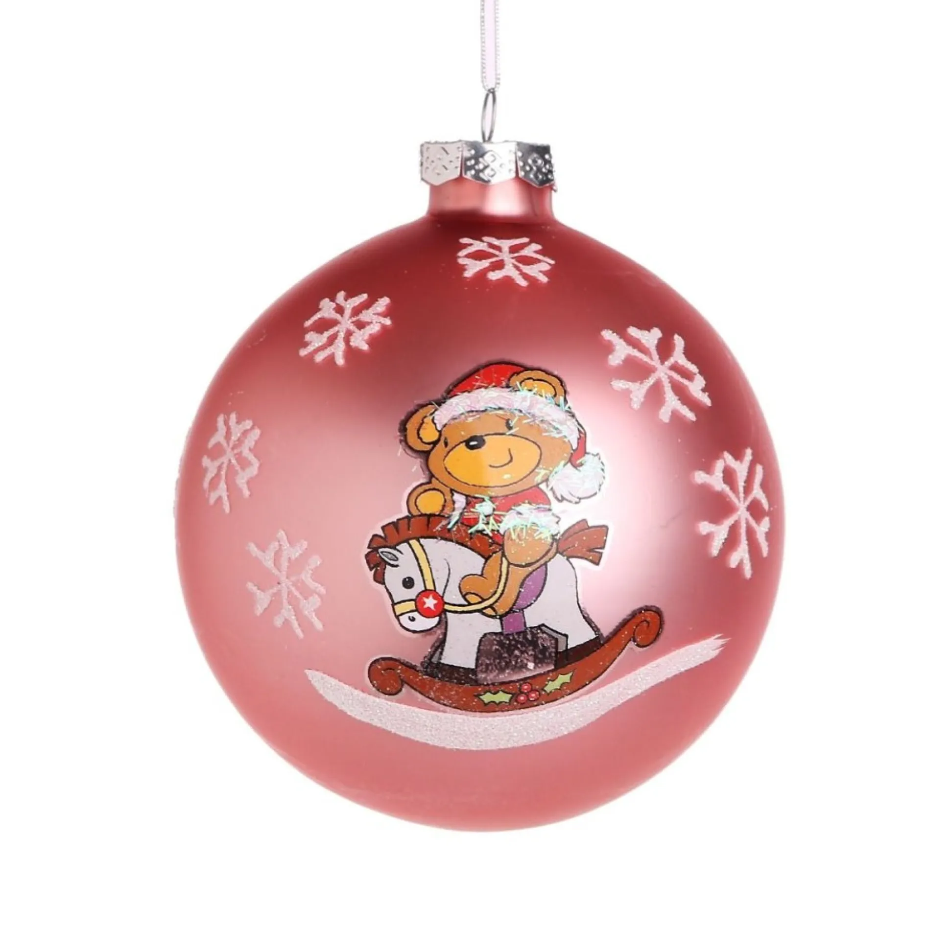 Pink Rocking Horse Christmas Bauble Personalised Baubles|