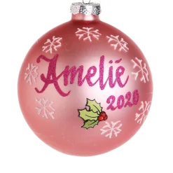 Pink Rocking Horse Christmas Bauble Personalised Baubles|