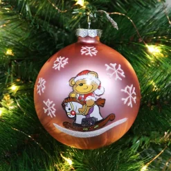 Pink Rocking Horse Christmas Bauble Personalised Baubles|