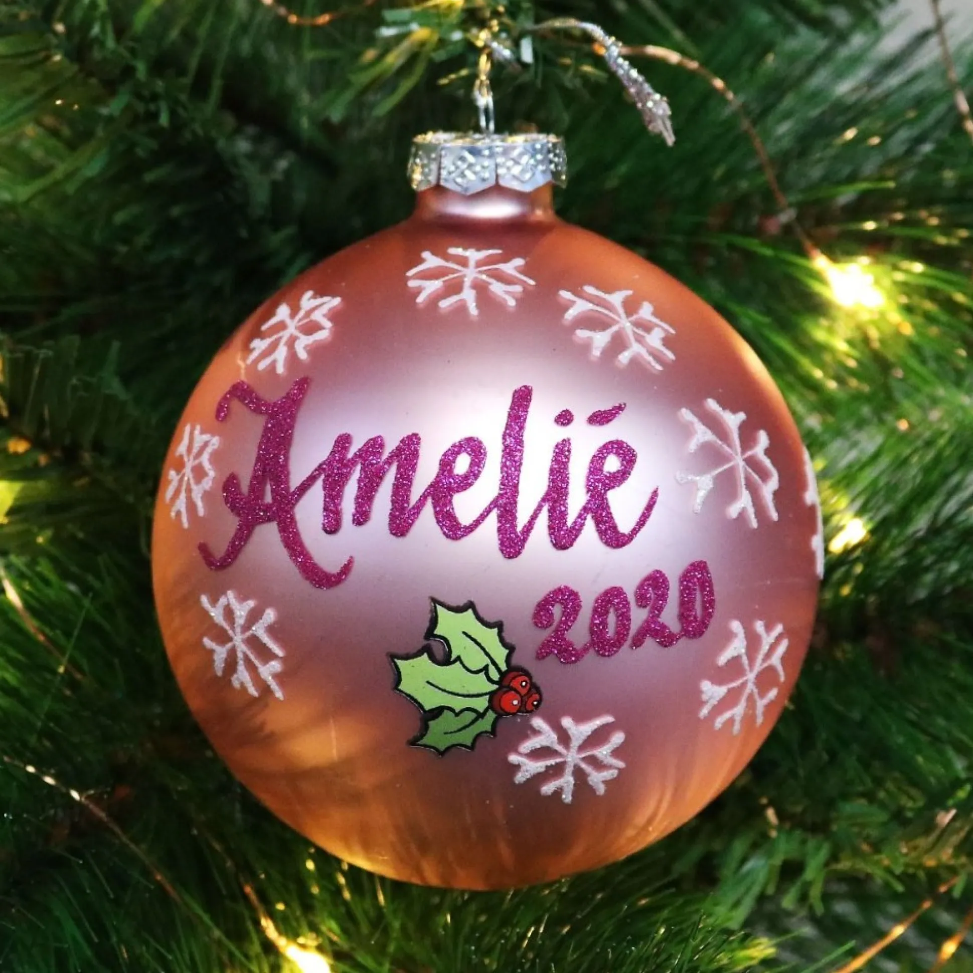 Pink Rocking Horse Christmas Bauble Personalised Baubles|