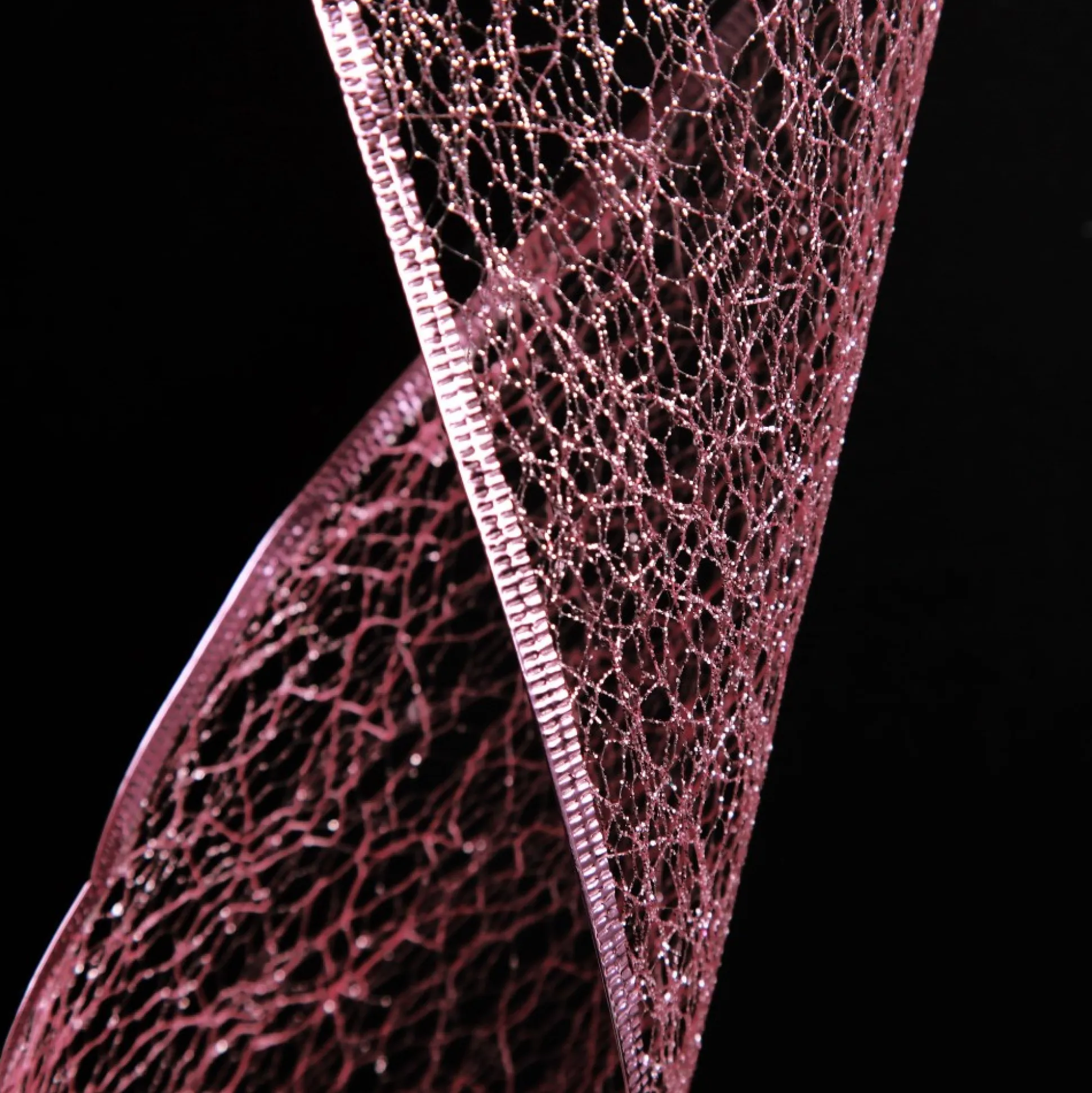 Pink Spider Mesh Wired Christmas Ribbon Garland Tree Garlands|