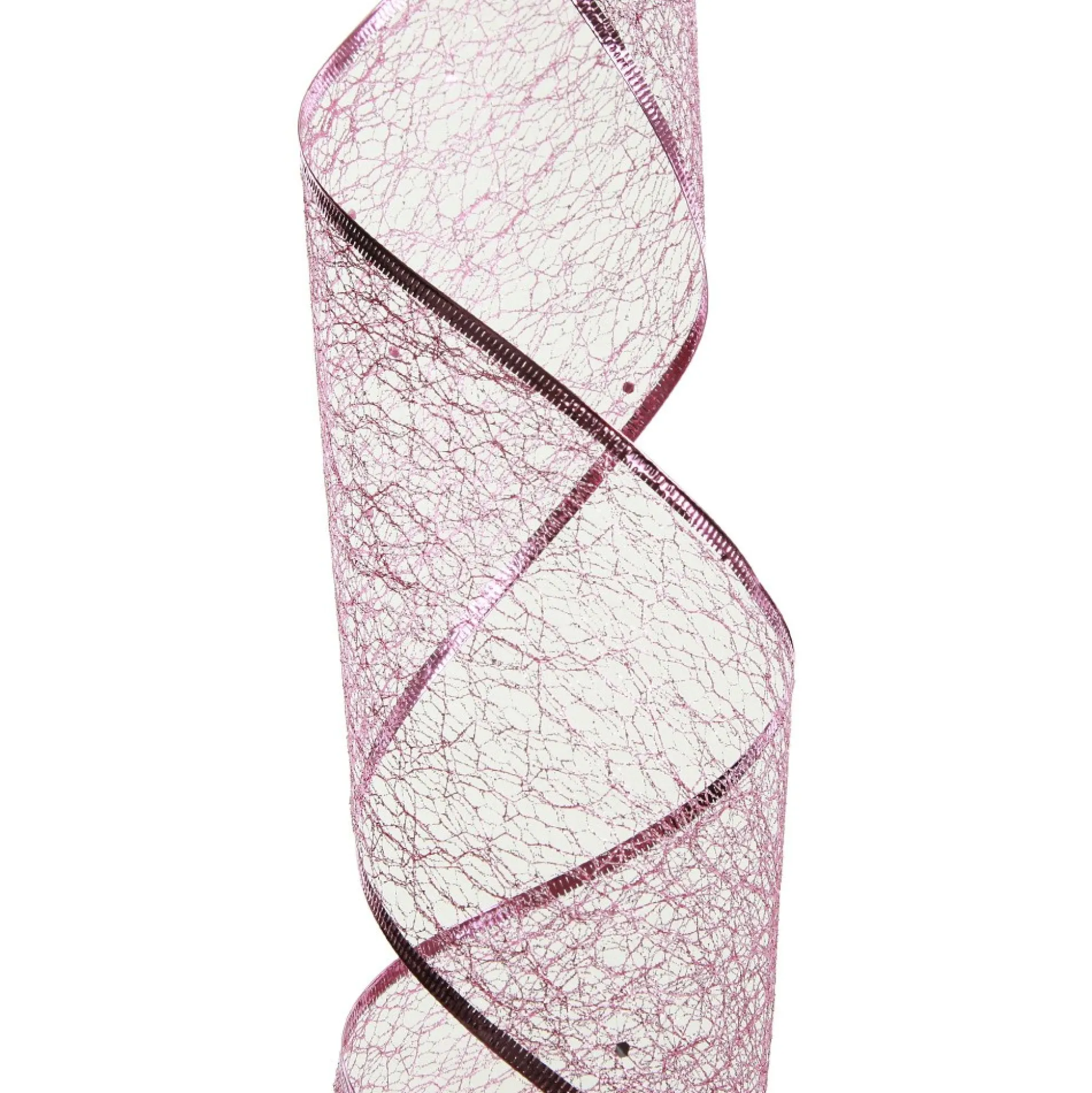 Pink Spider Mesh Wired Christmas Ribbon Garland Tree Garlands|