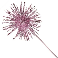 Pink Starburst Sparkle Pick Christmas Tree Picks|