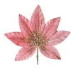 Pink Velour Fan Flower Clip with Jewel Centre Christmas Flowers|