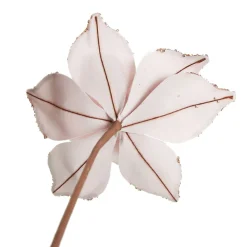 Pink Velour Poinsettia Flower Stem with Glitter Edge Christmas Flowers|