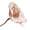 Pink Velvet Magnolia Flower with Champagne Sequin Tips Christmas Flowers|