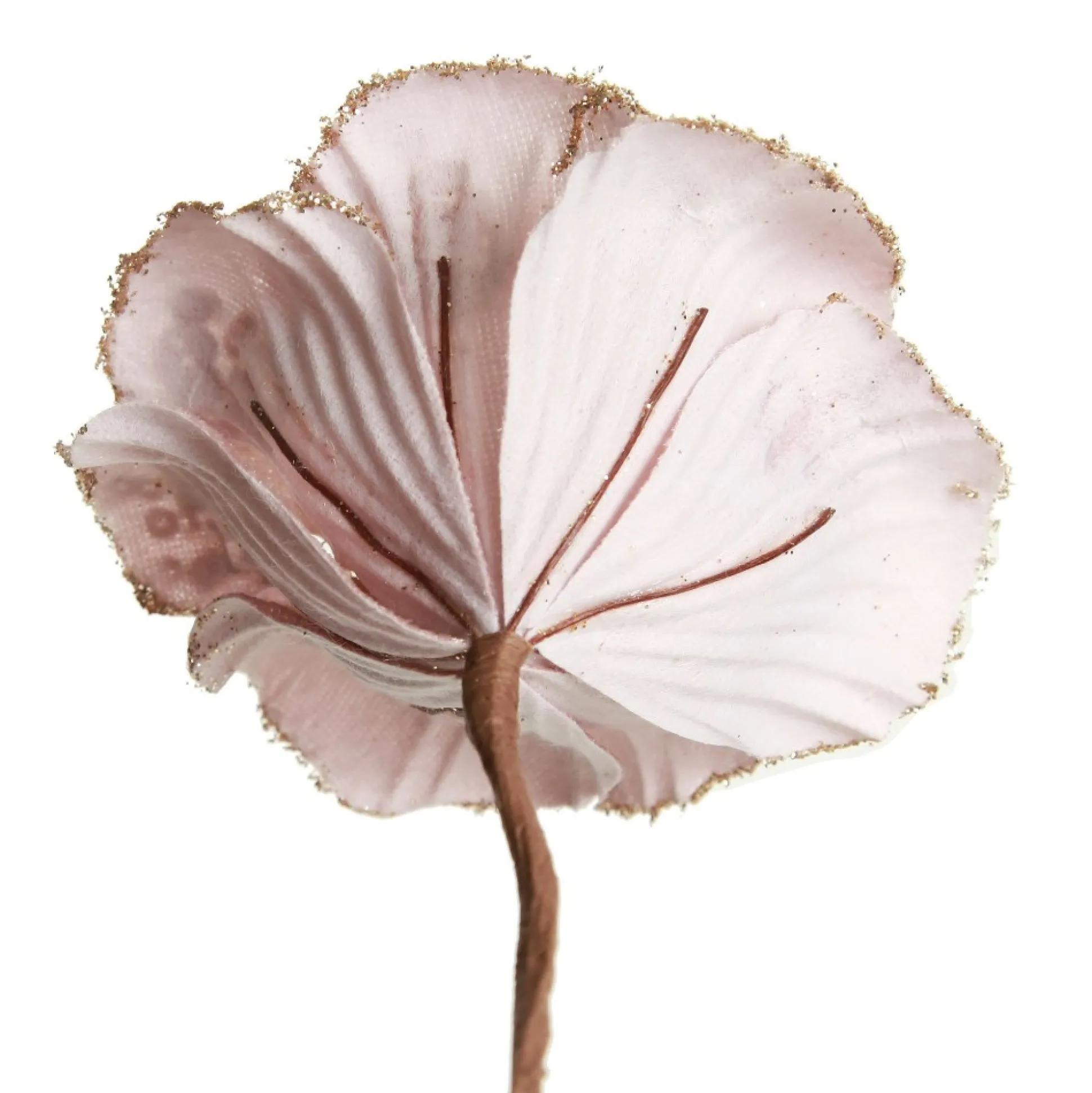 Pink Velvet Magnolia Flower with Champagne Sequin Tips Christmas Flowers|