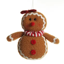 Plush Gingerbread with Red Bow Tree Decoration Christmas Tree Decorations|
