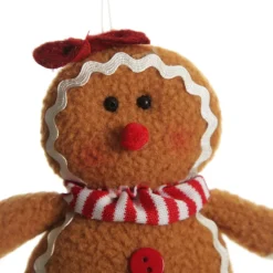 Plush Gingerbread with Red Bow Tree Decoration Christmas Tree Decorations|