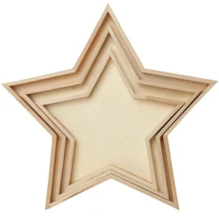 Plywood Craft Star Tray - Set of 3 Christmas Craft Supplies|