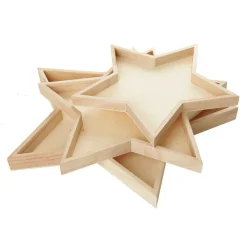 Plywood Craft Star Tray - Set of 3 Christmas Craft Supplies|