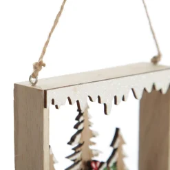 Plywood Winter Combi Christmas Scene Hanging Tree Decoration Christmas Tree Decorations|