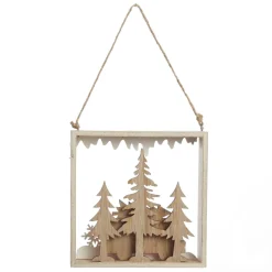 Plywood Winter Combi Christmas Scene Hanging Tree Decoration Christmas Tree Decorations|