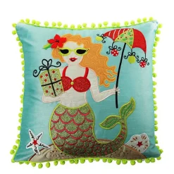 Pom Pom Mermaid Christmas Cushion Cover Christmas Cushions|