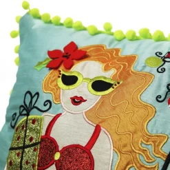 Pom Pom Mermaid Christmas Cushion Cover Christmas Cushions|