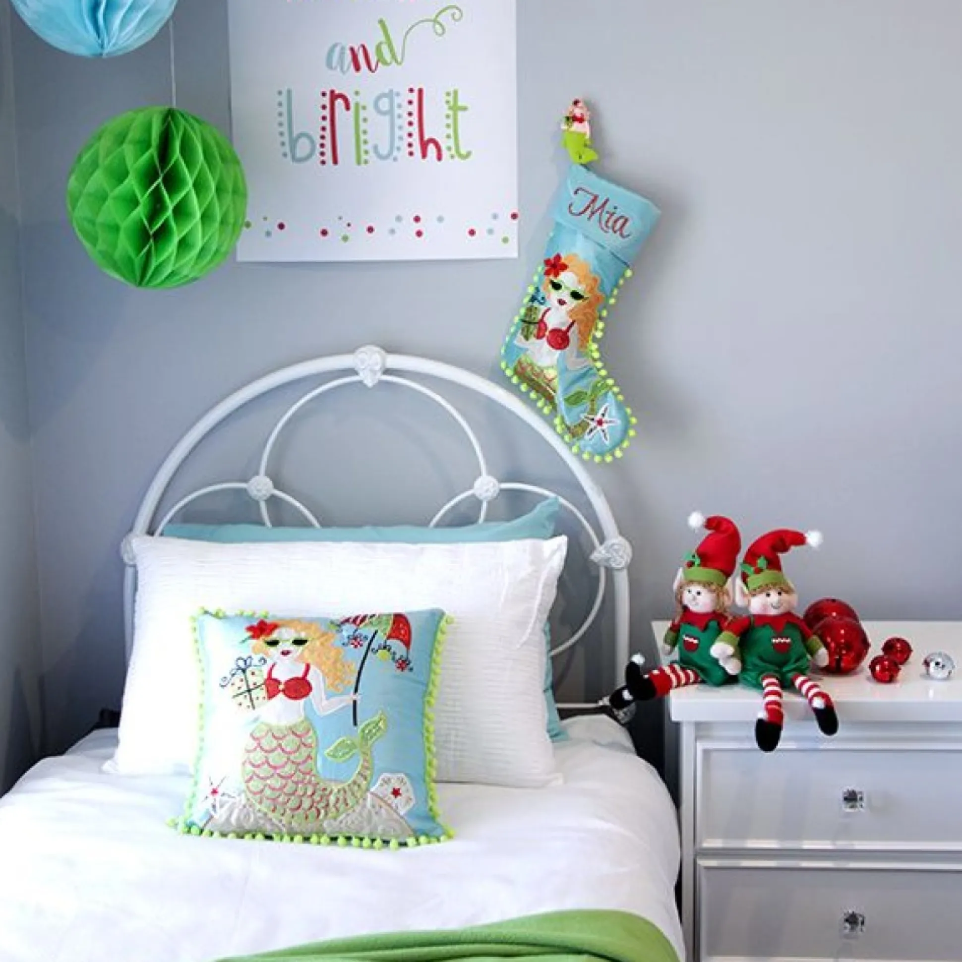 Pom Pom Mermaid Christmas Cushion Cover Christmas Cushions|