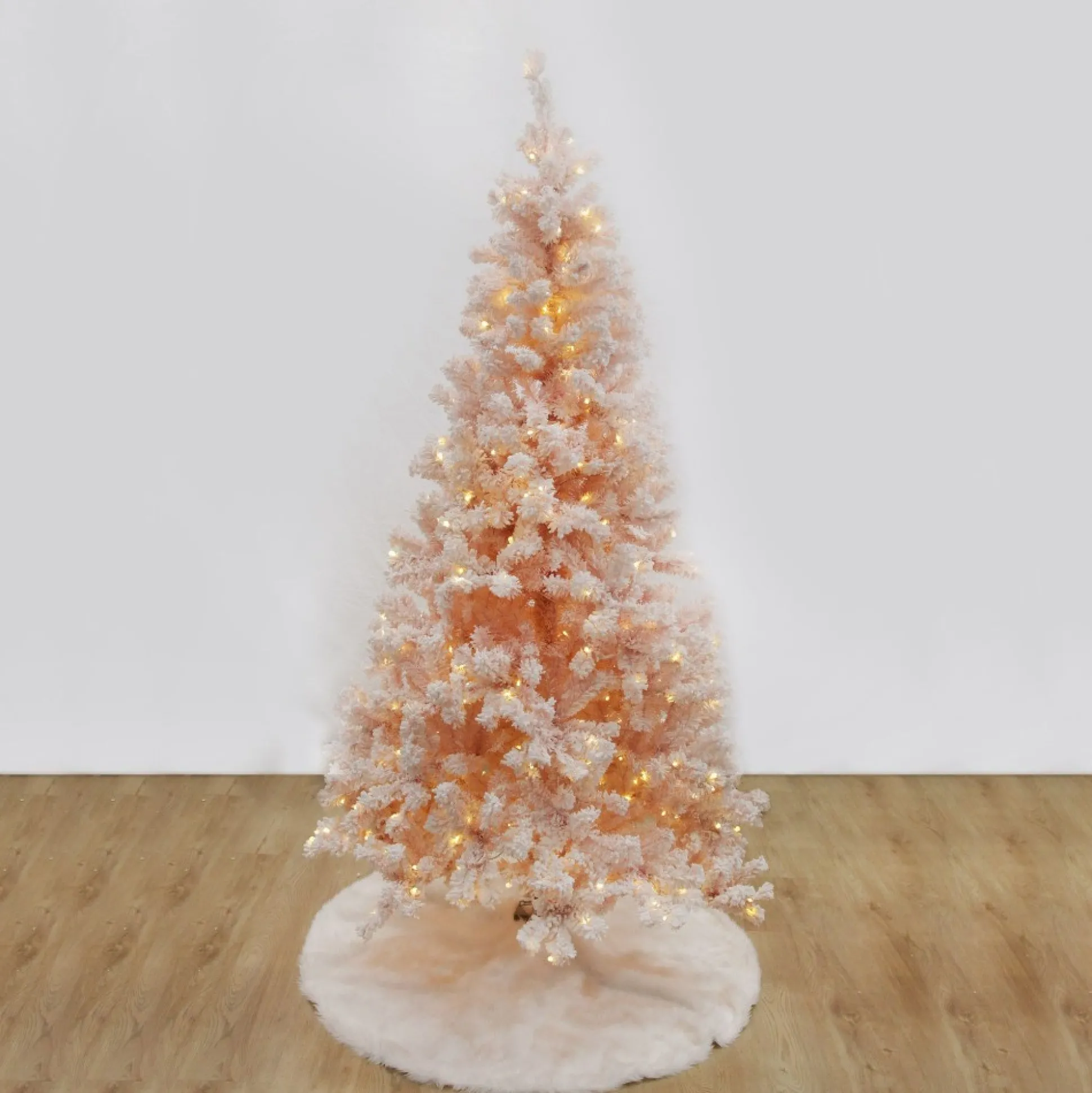 Pre-lit Snow Flocked Pink Fir Christmas Tree Christmas Trees|
