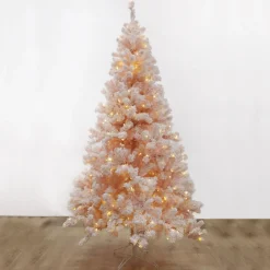 Pre-lit Snow Flocked Pink Fir Christmas Tree Christmas Trees|