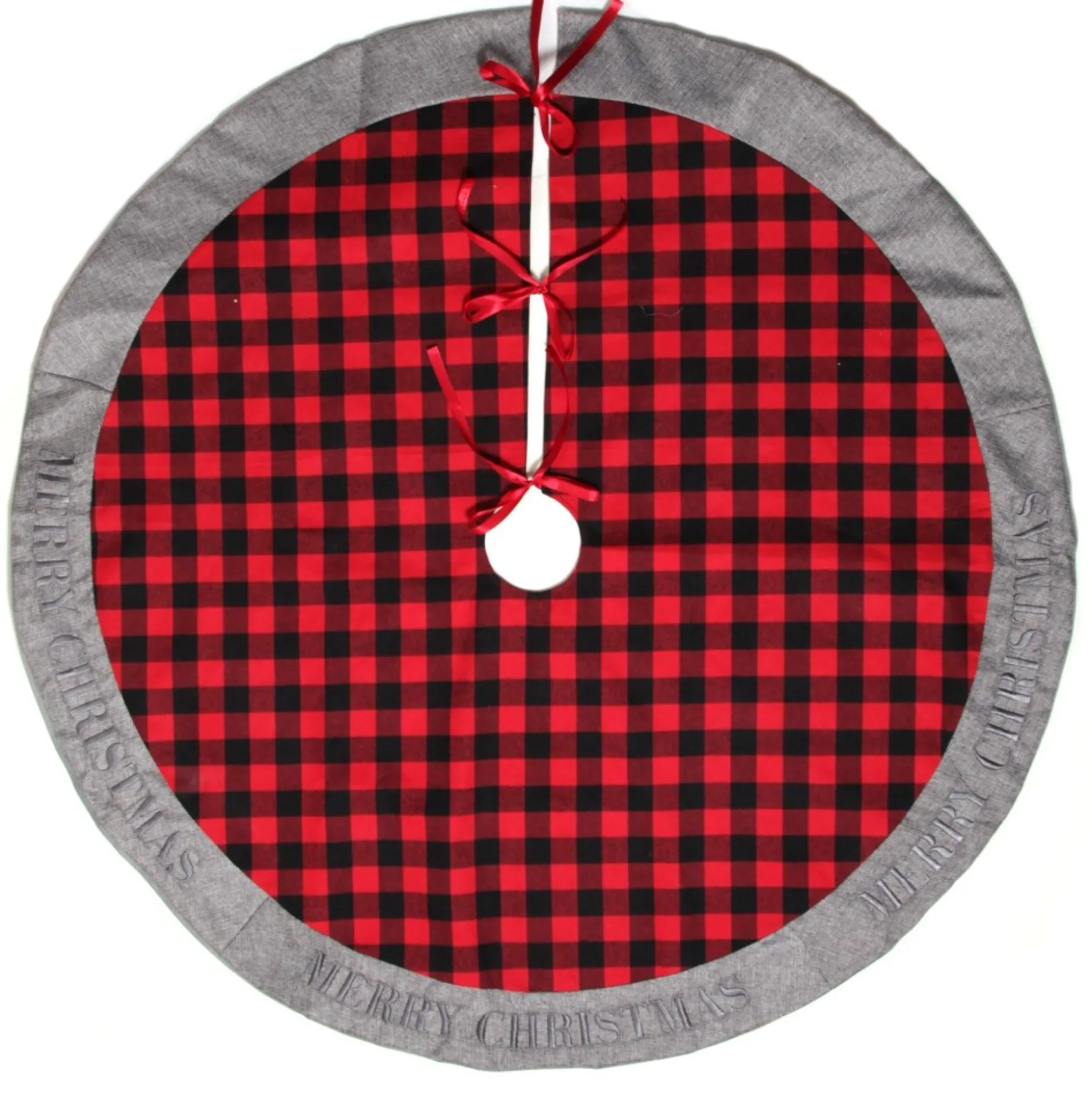 Red and Black Buffalo Check Christmas Tree Skirt Christmas Tree Skirts|