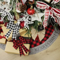 Red and Black Buffalo Check Christmas Tree Skirt Christmas Tree Skirts|