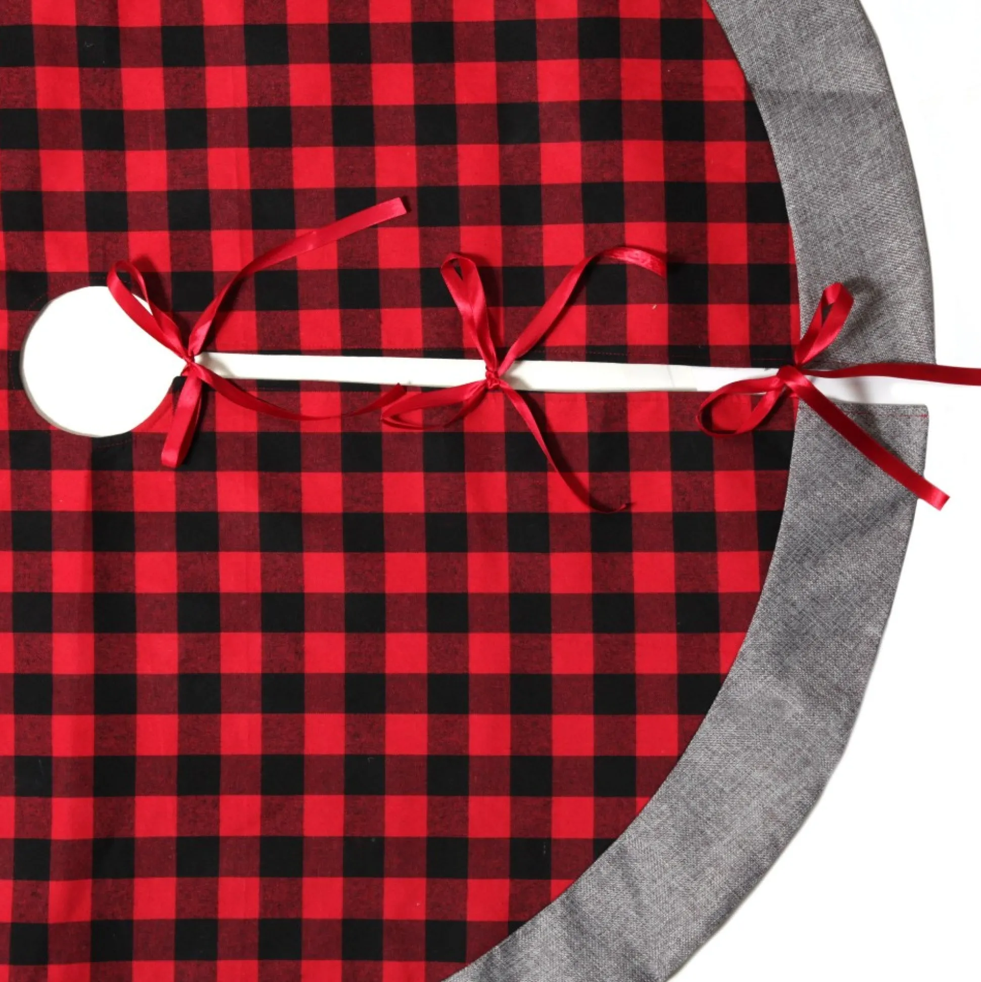 Red and Black Buffalo Check Christmas Tree Skirt Christmas Tree Skirts|