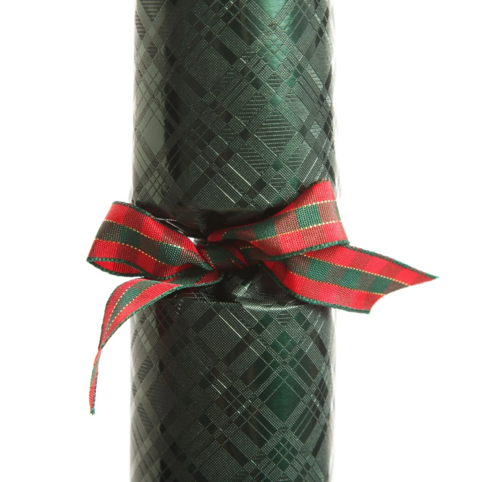 Red and Green Christmas Bon Bons with Tartan Ribbon Christmas Bon Bons|