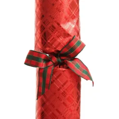 Red and Green Christmas Bon Bons with Tartan Ribbon Christmas Bon Bons|