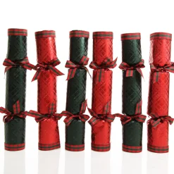 Red and Green Christmas Bon Bons with Tartan Ribbon Christmas Bon Bons|