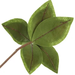 Red and Green Felt Flower Stem with Fur Trim Christmas Flowers|