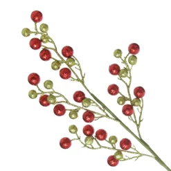 Red and Green Glitter Ball Christmas Pick Christmas Tree Picks|