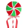 Red and Green Peppermint Candy Lollipop Pick Christmas Tree Picks|