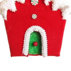 Red and Green Velvet Christmas House Tree Decoration Christmas Tree Decorations|