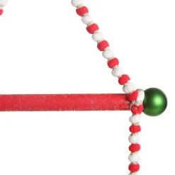 Red and White Bead Christmas Swing Ornament - Double Seat Christmas Ornaments|