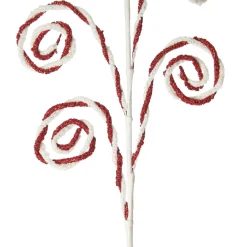 Red and White Chenille Stick Candy Cane Christmas Pick Christmas Tree Picks|