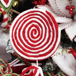 Red and White Felt Lollipop Christmas Pick Christmas Tree Picks|