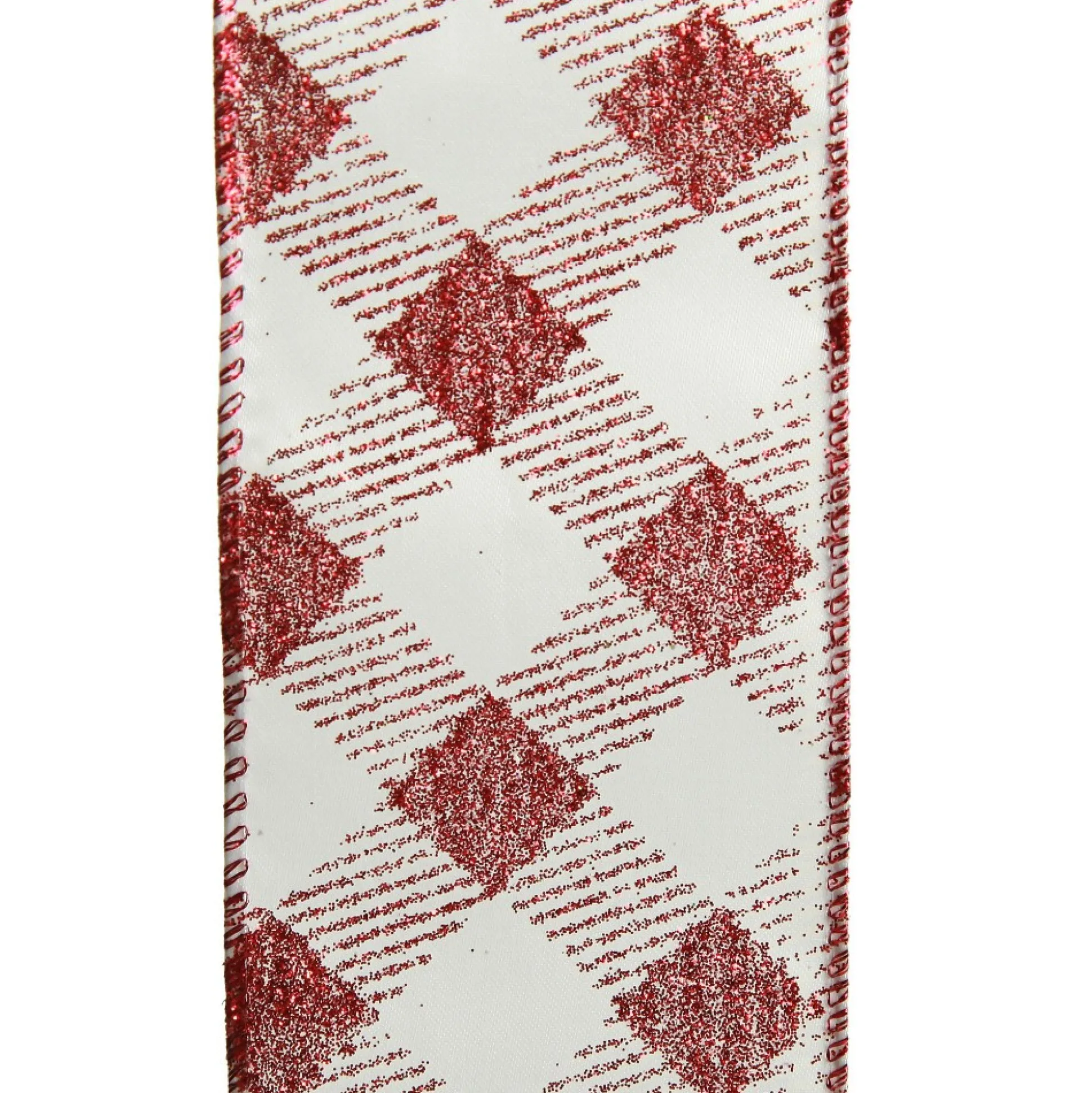 Red and White Gingham Pattern Wired Christmas Ribbon Ribbons|