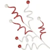 Red and White Glitter Curly Christmas Pick Christmas Tree Picks|