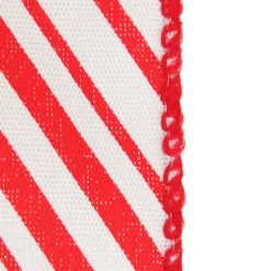 Red and White Peppermint Striped Wired Ribbon Ribbons|