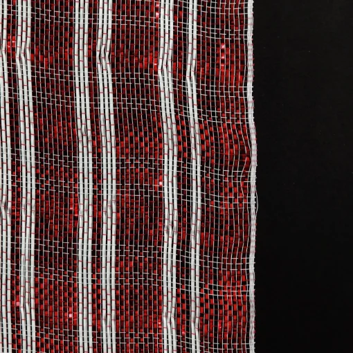 Red and White Stripe Decomesh Roll Decomesh|