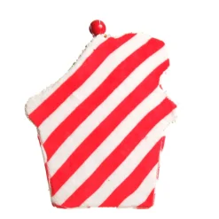 Red and White Striped Velvet Christmas House Tree Decoration Christmas Tree Decorations|