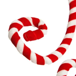 Red and White Velvet Candy Cane Pick Christmas Tree Picks|