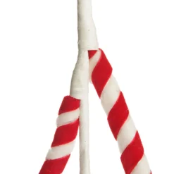 Red and White Velvet Candy Cane Pick Christmas Tree Picks|
