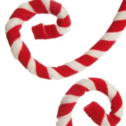 Red and White Velvet Candy Cane Pick Christmas Tree Picks|