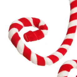 Red and White Velvet Candy Cane Pick Christmas Tree Picks|