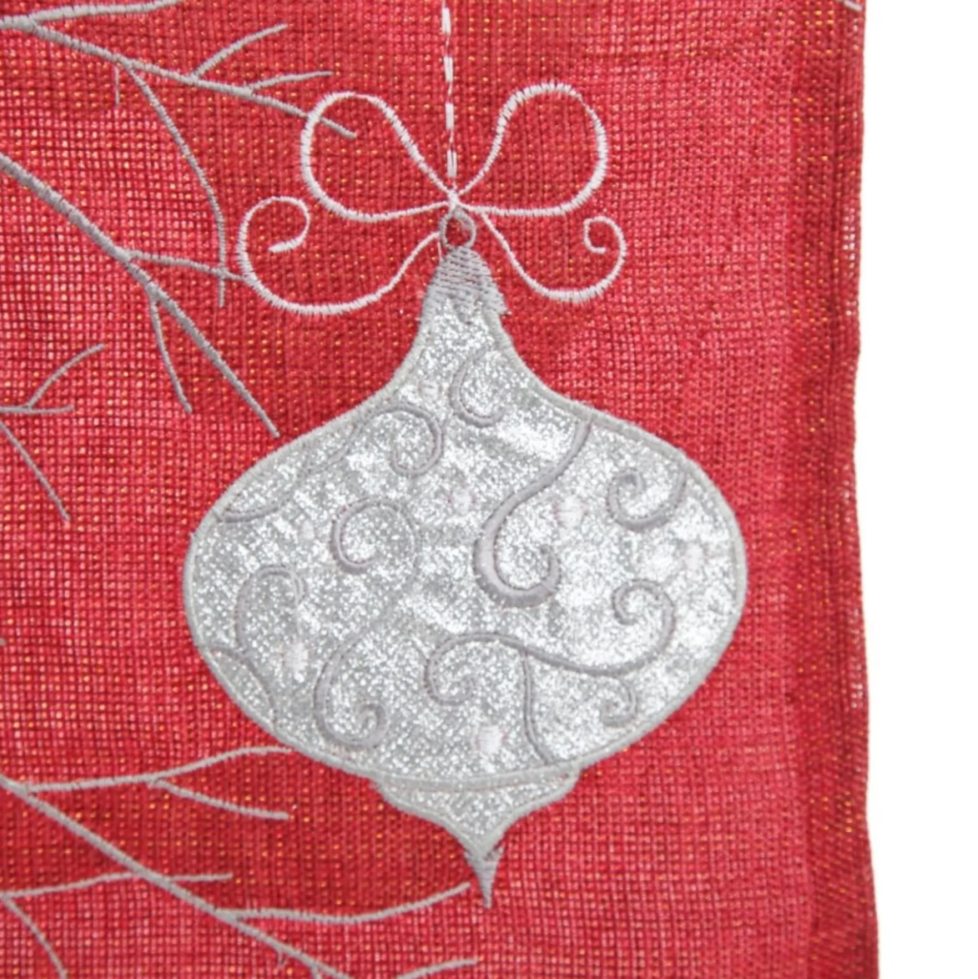 Red Bauble Christmas Table Runner Christmas Table Decor|
