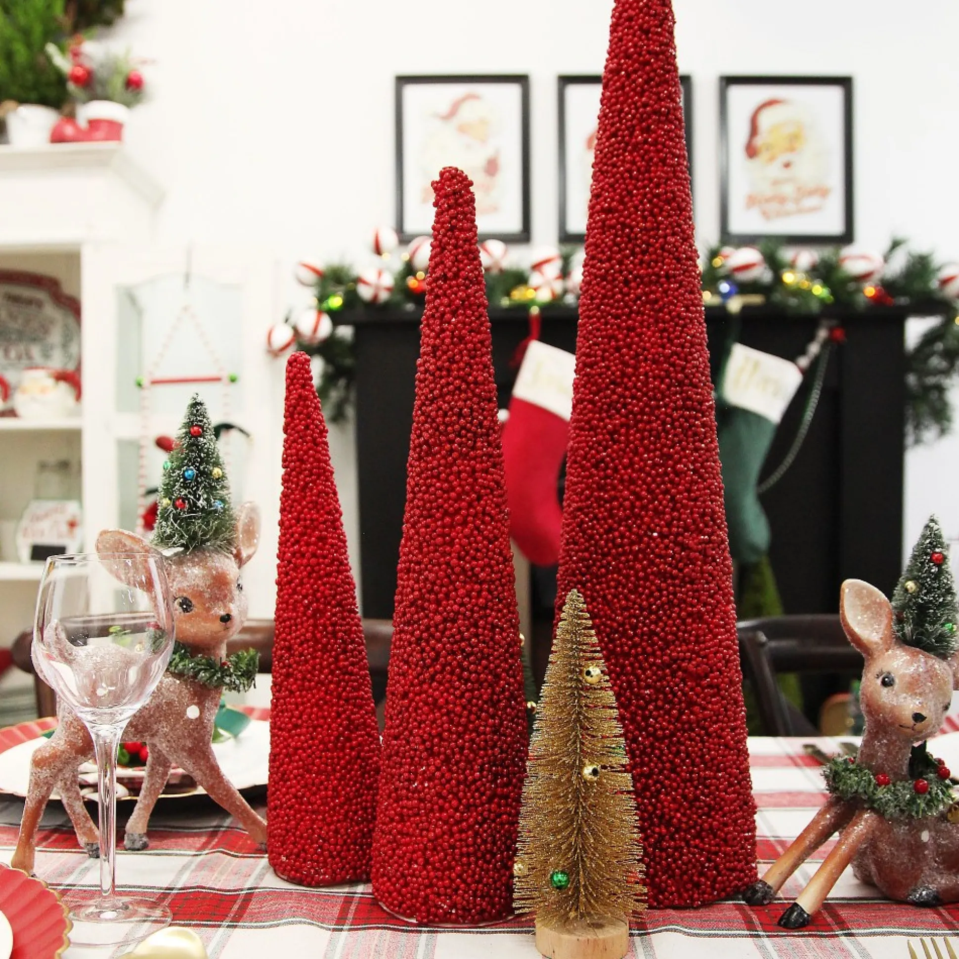 Red Berry Cone Table Top Christmas Tree Table Top Christmas Trees|